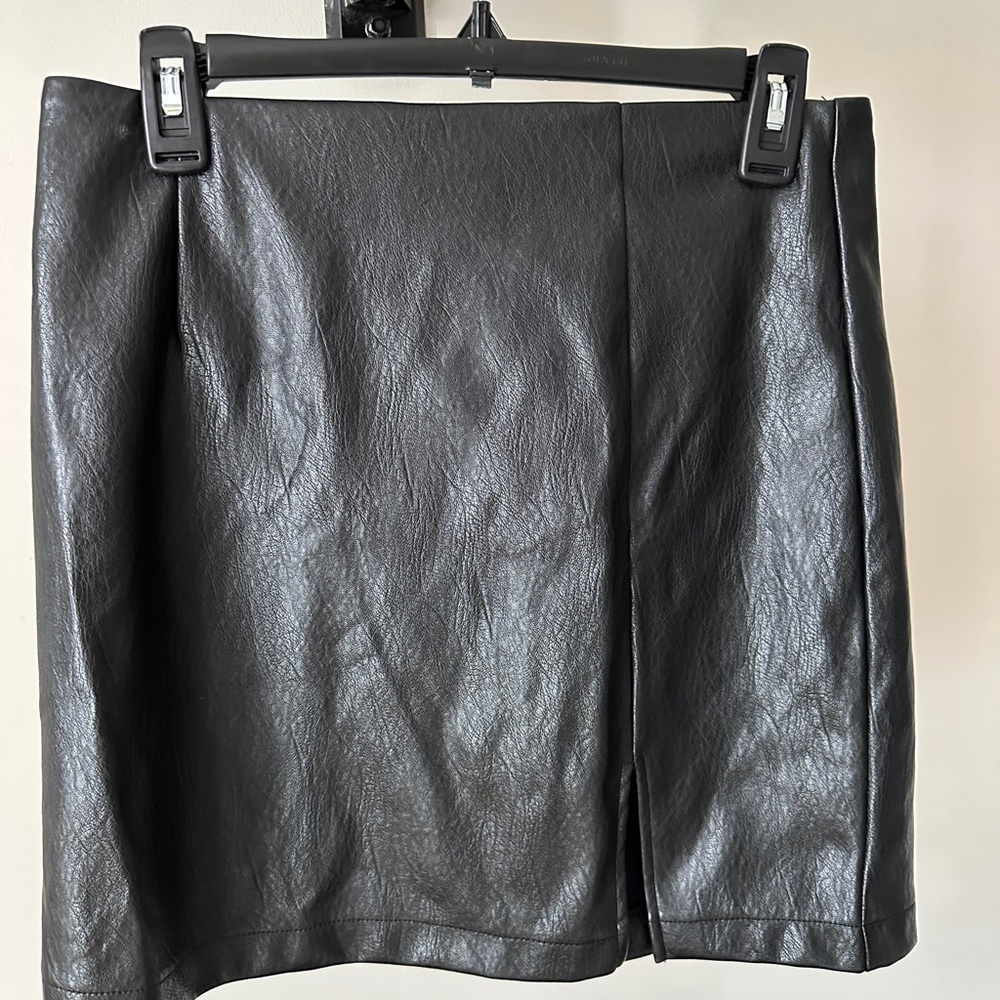 Wild Fable Black Faux Leather Mini Skirt